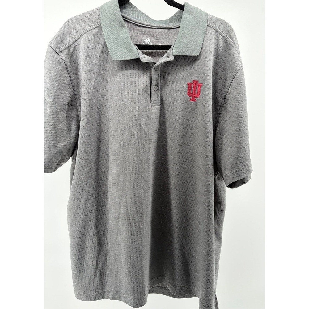 ADIDAS  IU Hoosiers - Indiana,  Gray Button Up Shirt Size Men‎ X-Large